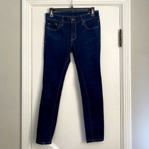 6397 Mini Skinny Raw Dark Wash Jeans Size 26